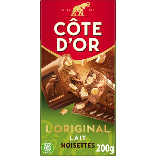 COTE D'OR
Chocolat Lait Noisettes Entières COTE D'OR
La tablette de 180 g X 18