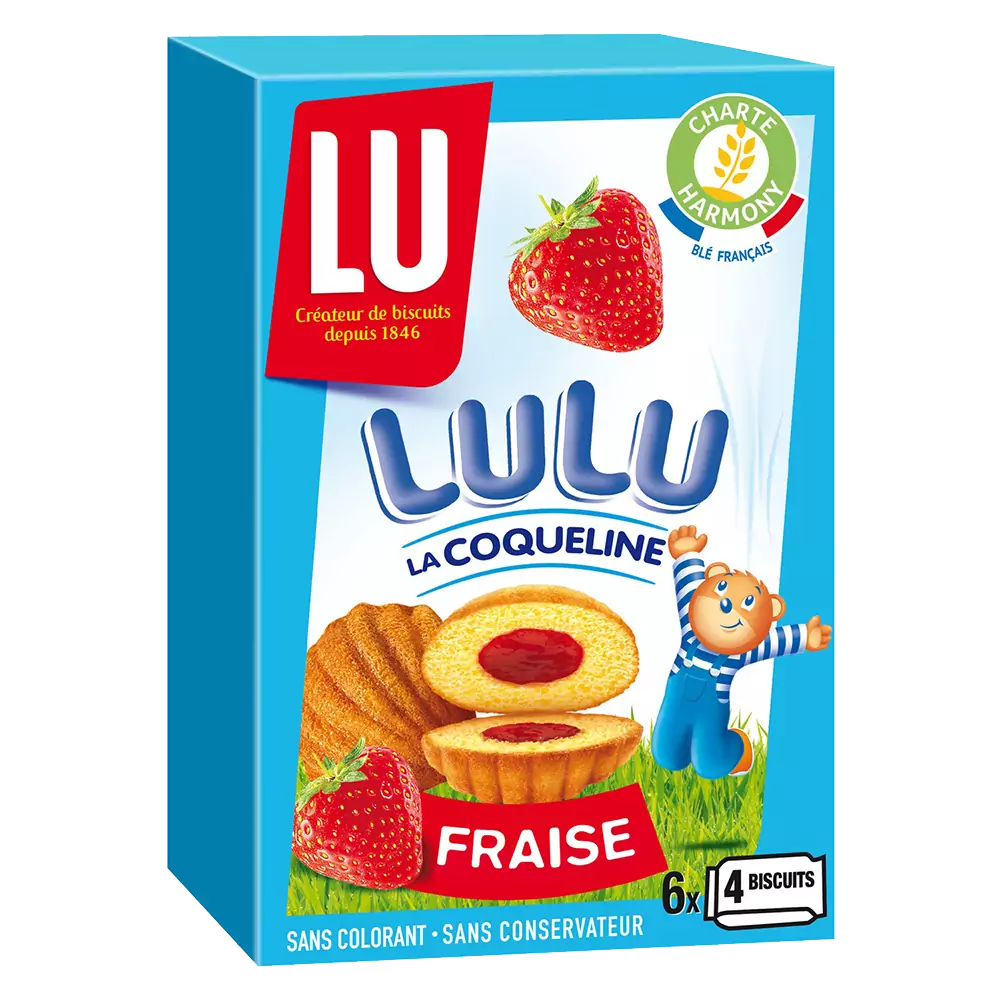 Lulu La Coqueline fraise 165 g X 16 unité