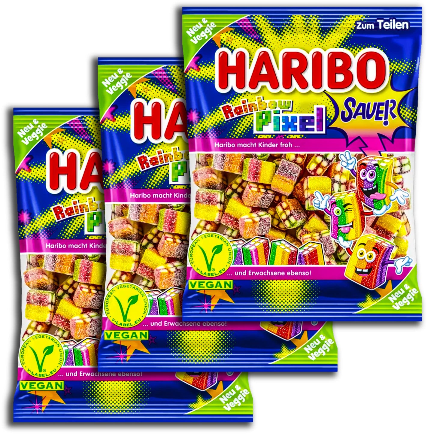 Haribo Rainbow Pixel 160 g X 18 unité Veggie