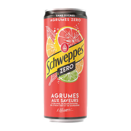 Soda aux Agrumes Zéro Sucres SCHWEPPES 0,33 cl X 24
