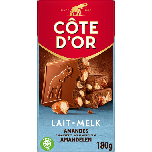 Côte D'Or Tablette Chocolat Lait Pointe De Sel Et Amandes  180g X 16