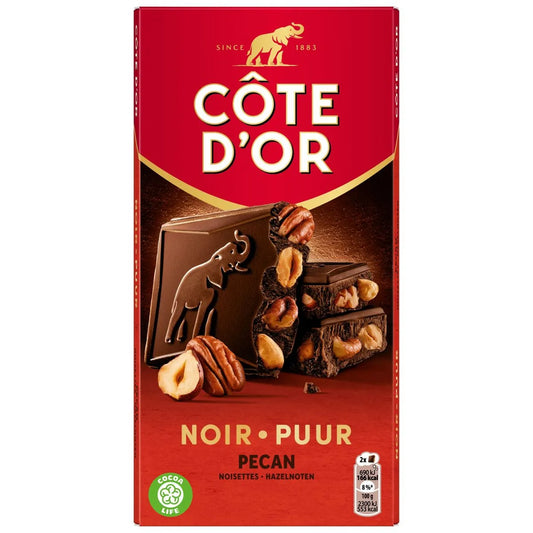 COTE D'OR
Tablette de chocolat noir pécan et noisettes 180 x 16