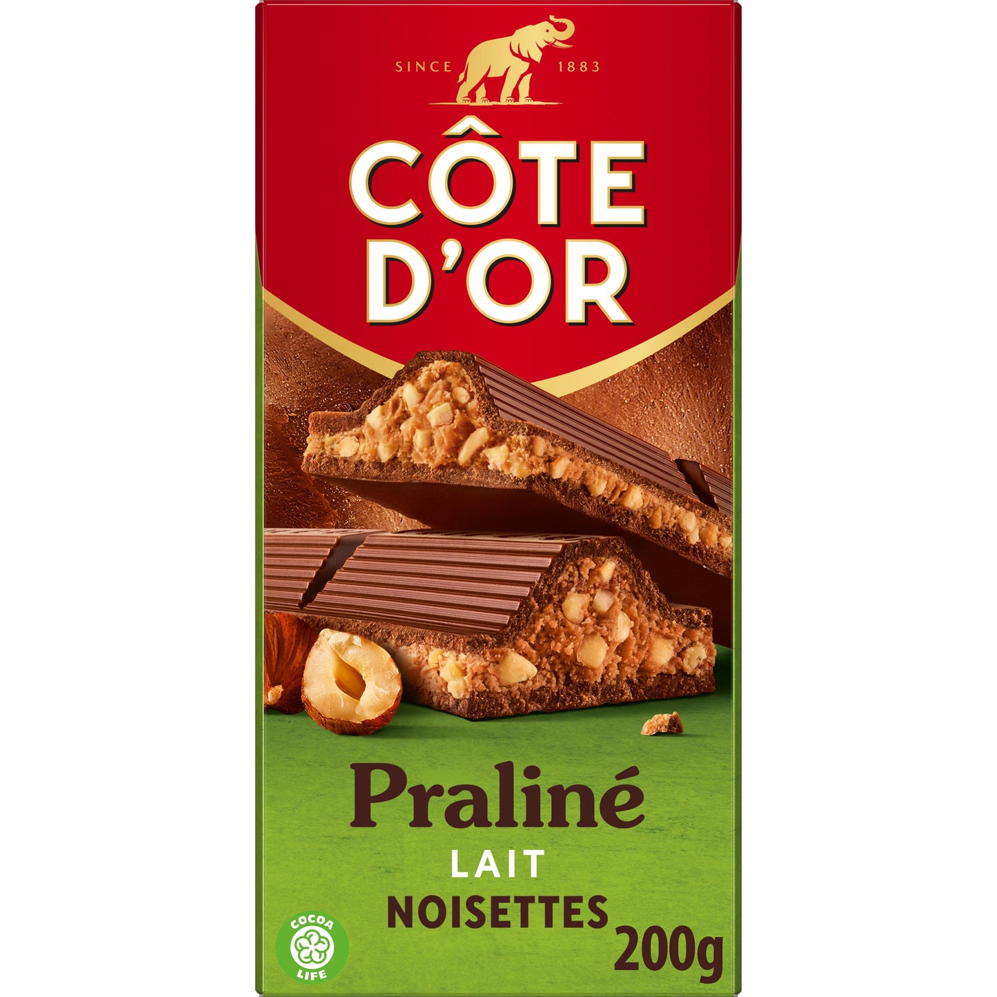 COTE D’OR  Chocolat Au Lait Praliné Double Noisettes 200g
