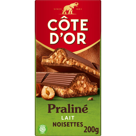 COTE D’OR  Chocolat Au Lait Praliné Double Noisettes 200g