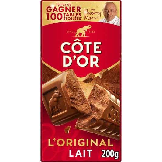 Tablette de Chocolat Lait L'original COTE D'OR
La tablette de 200 g X 18