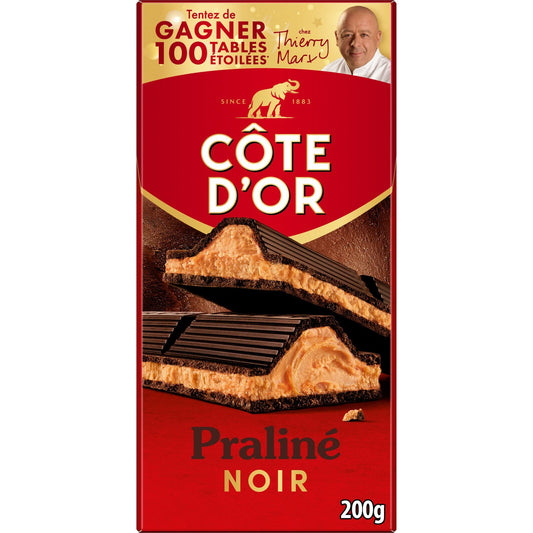 Tablette de Chocolat Noir Praliné COTE D'OR
La tablette de 200 g X 15