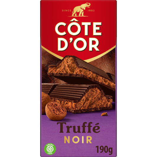 Tablette de Chocolat Noir Truffé COTE D'OR
La tablette de 190 g X 15