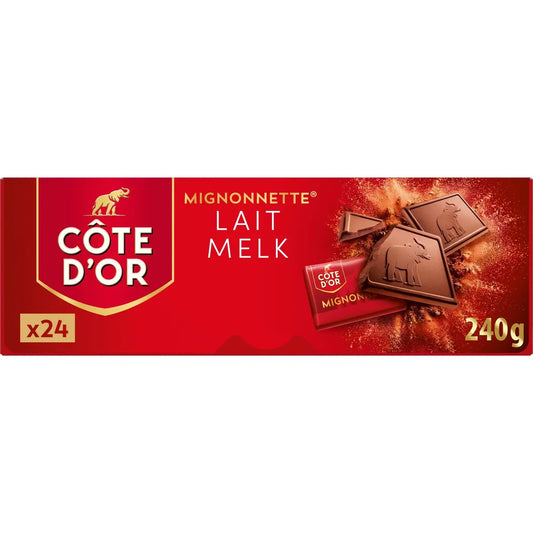 COTE D'OR Carrés Chocolats Lait mignonnettes - 240 g — emballage à l’unité