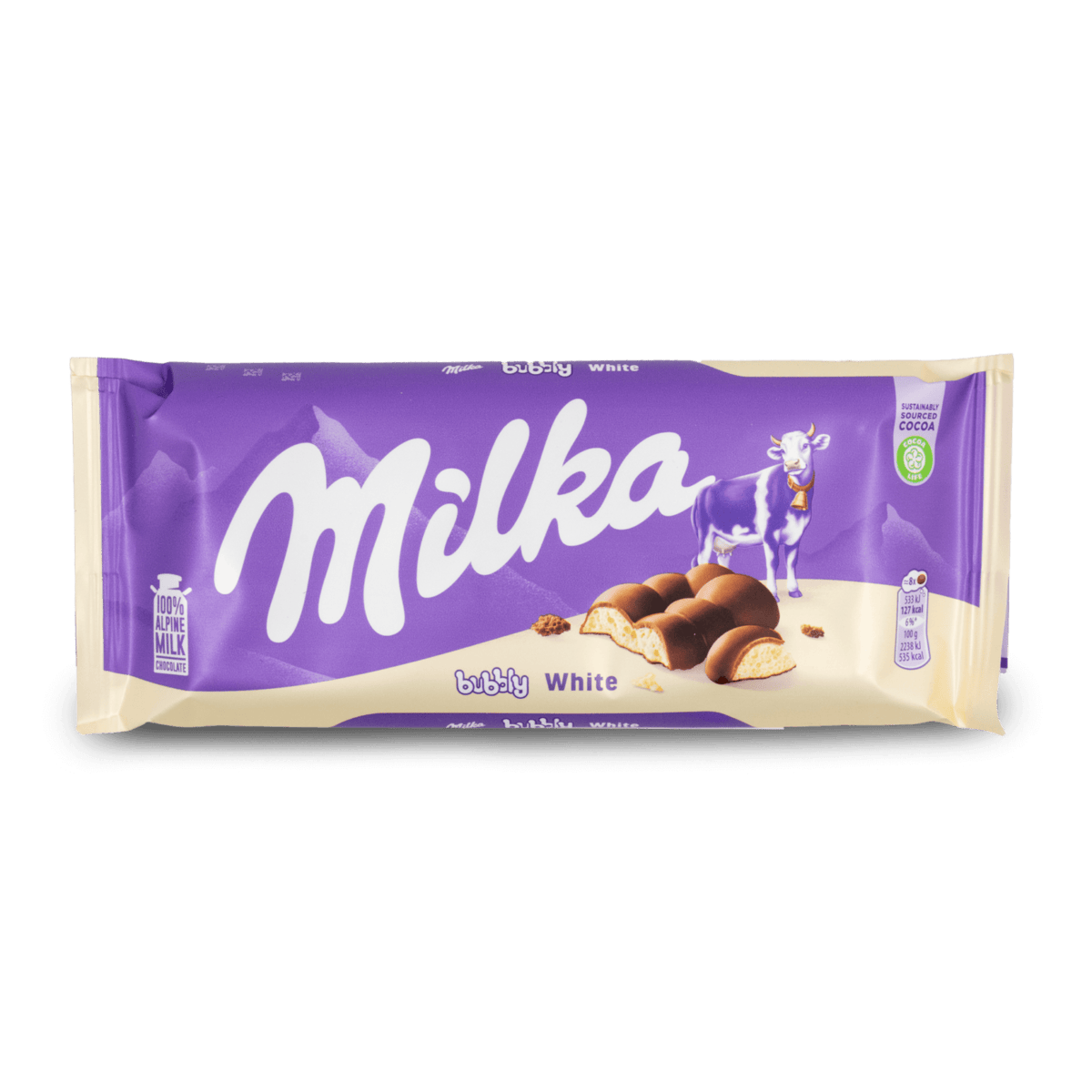 Milka Bubbly White 95 g × 15 — unité de vente