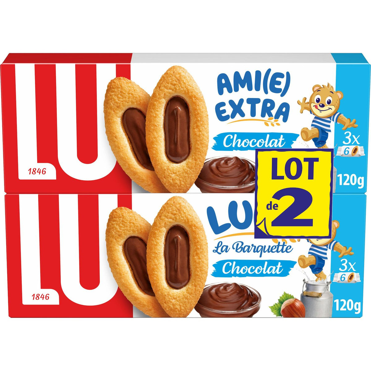 LU La Barquette Lulu Chocolat — unité de vente 2 × 120 g