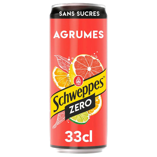 Soda aux Agrumes Zéro Sucres SCHWEPPES 0,33 cl — emballage à l’unité